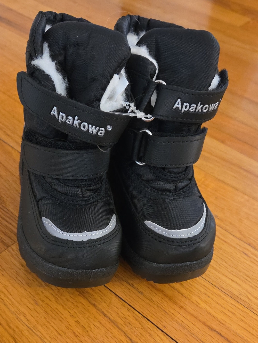 Kids Black Winter Boots with Faux Fur Lining